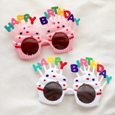 컵케이크 생일안경 / 생일파티용품 파티소품 해피벌스데이 선글라스 기념일 유니크, 옵션2. 컵케이크 생일안경_핑크