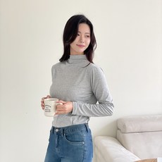  [보드라미] 소프트 여성 반목 폴라티 기본티 겨울 목폴라 터틀넥  상품 이미지