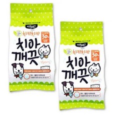 녹차함유 강아지 이닦는 손가락 물티슈 30매 x 2개 / 강쥐 구강 양치 펫, 30개