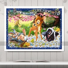 밤비와 친구들 직장인 취미 큐빅 보석십자수 DIY, 사각형 65 x 50
