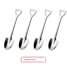 304 스테인리스 스틸 삽스푼 롱자루 수박 디저트스푼 큐티 삽스푼 크리에이티브 빈티지 커피스푼, [4개입 짱] 뾰족X4, 4개