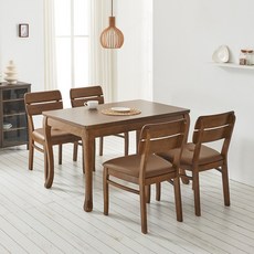 라로퍼니처 프렌치 앤틱 1200 원목 4인용 식탁 세트 (식탁+의자4), 식탁+의자4