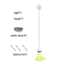 배드민턴 리턴콕 트레이닝 셀프 용품 부메랑 셔틀콕 트레이너 휴대용 연습 전문 훈련 도구 리바운드용 (조명 X 꼭 참고), windproof-1 ball set