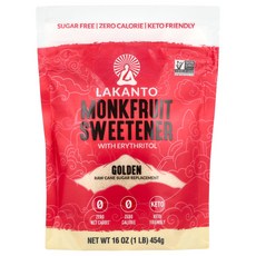 라칸토 나한과 감미료 에리스리톨 함유 골든 454g(16oz), 1개, 454g