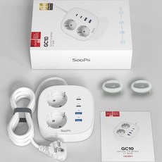 Soopii 4000W 고용량 멀티탭 2구 65W 고속충전 디자인 usb 멀티탭, 1개, 상세페이지 참조, 상세페이지 참조