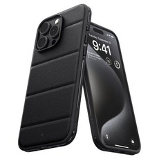 [2023년 신형·내부 충격 흡수재 채용] Caseology iPhone 15 Pro Max용 케이스 미군 MIL 규격 내충격 그립 미끄럼 방지 낙하 방지 TPU 샌드스톤 질감 iPhone 15 Pro Max용 커버-애슬렉스(액티브·블랙) 이미지