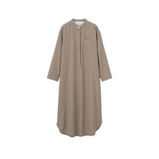 MUJI 무인양품 인도면 플란넬 노카라 홈웨어 원피스 파자마 / 브라운 잠옷