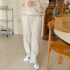 앤샵 [남녀공용/국내생산] 겨울 특기모 스웨트 데일리 와이드 무지 트레이닝 밴딩 팬츠(5color)