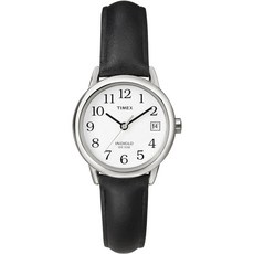 Timex 여성용 이지 리더 시계 블랙/골드 톤/화이트/A/25mm 시계