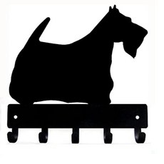 스코티시 테리어 스코티 독 - 열쇠 고리 및 열쇠고리 홀더 - 소형 6인치 너비 - 미국산 Scottish Terrier Scottie Dog - Key Hooks & Keych