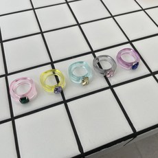 아크릴큐빅반지