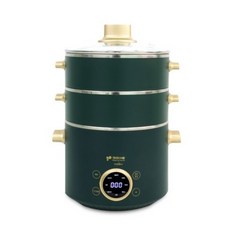 키친아트 멀티쿠커 2L + 2단 전기찜기, (KA-G2534 Green + Gold)