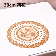 받침 pvc 골 드 실 버 30cm 원 단열 스탠드 받침 미끄럼 방지 레스토랑 트 레이 받침 호텔 노래방 컵 받침 골 드 연꽃 30cm 원형 2 장 30cm * 30cm