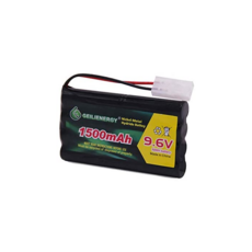 GEILIENERGY NiMH Battery Pack 9.6V 1500mAh High Capacity Rechargeable RC Battery with Standard Tamiya Connector for RC Car Robots and OTC Genisys 239, 9.6V 1500mAh battery[1 PACK], One Color