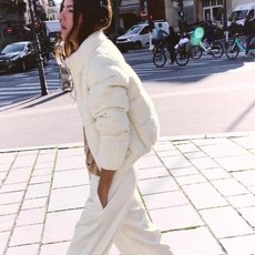 ZARA 여성점퍼 화이트 니트 코튼 패딩 자켓
