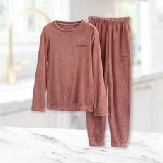 마벨인홈 여성용 데일리 극세사 기모 융털 수면잠옷 상하의 세트