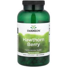 Swanson Premium Hawthorn Berries 스완슨 호손 베리 565mg 250캡슐, 250정, 1개
