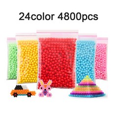 Yantjouet 매직 워터 끈적 비즈 어린이 7200PCs 36 색/세트 OPP 가방 크리스탈 컬러 스프레이 퍼즐 아쿠아 어린이 선물 완구|구슬 장난감|, 1개, 3100PCS 24colo, 7200PCS 36colors