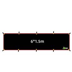 사이드월 프론트월 꽁타프 실타프 타프쉘 차박용 카니발 어닝 3size 블랙코팅 타프, 6x1.5m 블랙