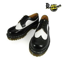 닥터 마틴 Dr.MARTENS WINGTIP SHOE 10458001 BLACK WHITE윙 팁 블랙 화이트 흰색 검정 남성 레이디스