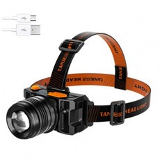 내구성 초경량 야외 캠핑 라이트 USB 충전 LED 램프 하이킹 용품, Black, 1개