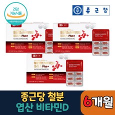 종근당 철분 엽산 비타민D 플러스 500mg x 180캡슐 6개월
