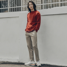 마인드브릿지 면스판 몰스킨 풀밴딩 세미루즈 크롭테이퍼드 팬츠