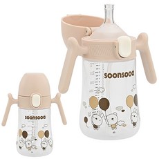순수아 원터치 유아 빨대컵 PP 추형 240ml, 1개, 베이지 1개, 베이지