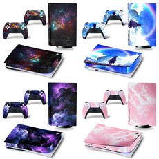 별이 빛나는 하늘 디자인 PS5 디스크 에디션 컨트롤러 콘솔 스킨 플레이 스테이션 5 PS5 디스크 콘솔에 대 한 비닐 데 칼 스티커|스티커|, 단일, 1개, CHINA