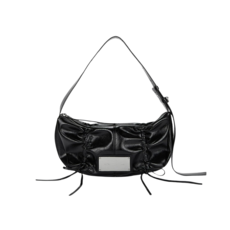 Matengkim Half Shirred Ribbon Round Bag Black, 1개