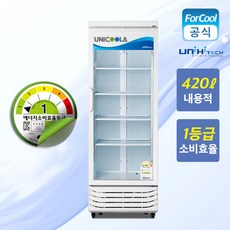 업소용 음료수 술냉장고 UNI-D465RF 화이트/블랙 420L, UNI-D465RF