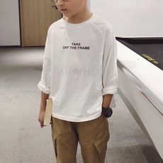 키라호시 아동 중학생 남자 후드 티셔츠 맨투맨 긴팔 티셔츠 43호 Tbmbff