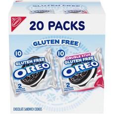 OREO 글루텐 프리 오리지널 & 더블 스터프 초콜릿 샌드위치 쿠키 버라이어티 팩 쿠키 스낵 팩 20개(팩당 2개), 1개 - 스터프랩