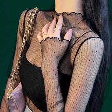FINETREE 시스루목폴라 시스루폴라티 이너목폴라