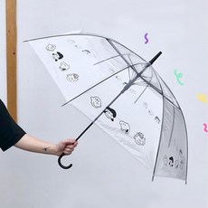 레나틱 튼튼한 스누피 로고 투명 비닐 자동 장우산