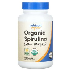 Nutricost 뉴트리코스트 유기농 스피루리나 500mg 240정, 1개