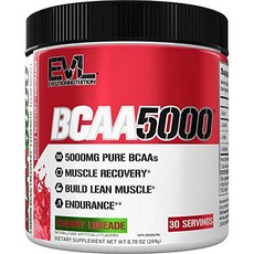 Evlution Nutrition BCAA5000 Powder 5 Grams of Bran Evlution Nutrition BCAA5000 파우더 성능 회복 지구력 근육 강, 1개, 308.44g