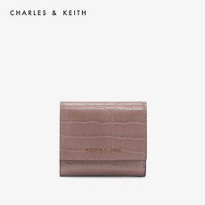CHARLES & KEITH Half Wallet Croc-Effect Short Wallet CK6-10770387