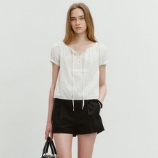 DUNST 2-WAY SHIRRING BLOUSE OFF WHITE_UDBL4B223OW