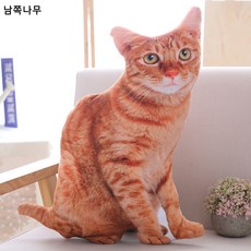 큐티리얼 고양이 뽀글이 인형 쿠션 3d 입체 냥별인 잠자는 쿠션 소파 쿠션 낮잠 베개, 브라운 캣츠, 20cm