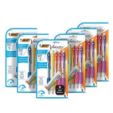 BIC Velocity 오리지널 샤프(0.7mm) 블랙 매끄럽고 어두운 글씨용 내구성 있는 지우개 30개, 30-Count