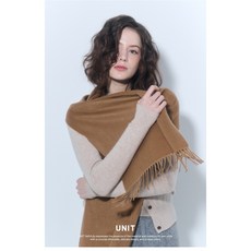 유닛 [캐시미어 100] 캐시미어 지블링 머플러(40cm)(CAMEL) UFJWAM496C-52