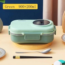 여학생용 휴대용 도시락 상자 플라스틱 캠핑 전자 레인지 음식, 10.Green