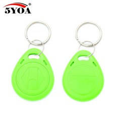 100pcs em4305 t5577 복사 재기록 가능 쓰기 가능 재 작성 많은 rfid 태그 id 토큰 키 keyfobs 링 125 khz 빈 액세스, 초록