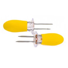 옥수수 트레이 포크 투명 속 홀더 바베큐 요리 도구 커트레이 디저트 과일 트레이 주방 가제트 세트, Needle pair