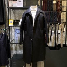[지이크] 블랙 세딘 핸드메이드 코트 PYH7009