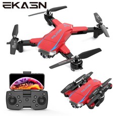 정품 보증[무료 AS/무료배송]EKASN 4K 카메라 GPS 접이식 드론+듀얼 카메라 전환 가능+3D 롤링 롤링 변환기능 추가+수납백 증정 K4 드론, 빨간