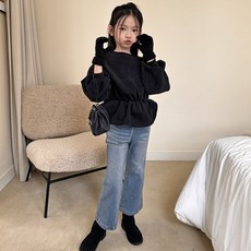 콤마 페미닌맨투맨 유아 여아 아기 키즈 주니어