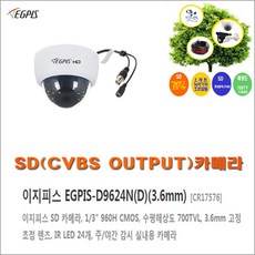 이지피스 SD 카메라 (이지피스 EGPIS-D9624N (3.6mm), 이지피스 EGPIS-D9624N (3.6mm) 돔 - ahvr-2116h