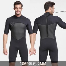빅사이즈 남자 잠수복 다이빙슈트 3MM 두껍고 따뜻한 원피스 방수 여성 추운 겨울 수영복, L, 1069 검정 2mm 짧은 조각
